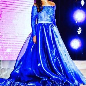 Jonathan Kayne Sugar Royal Blue Pageant Dress